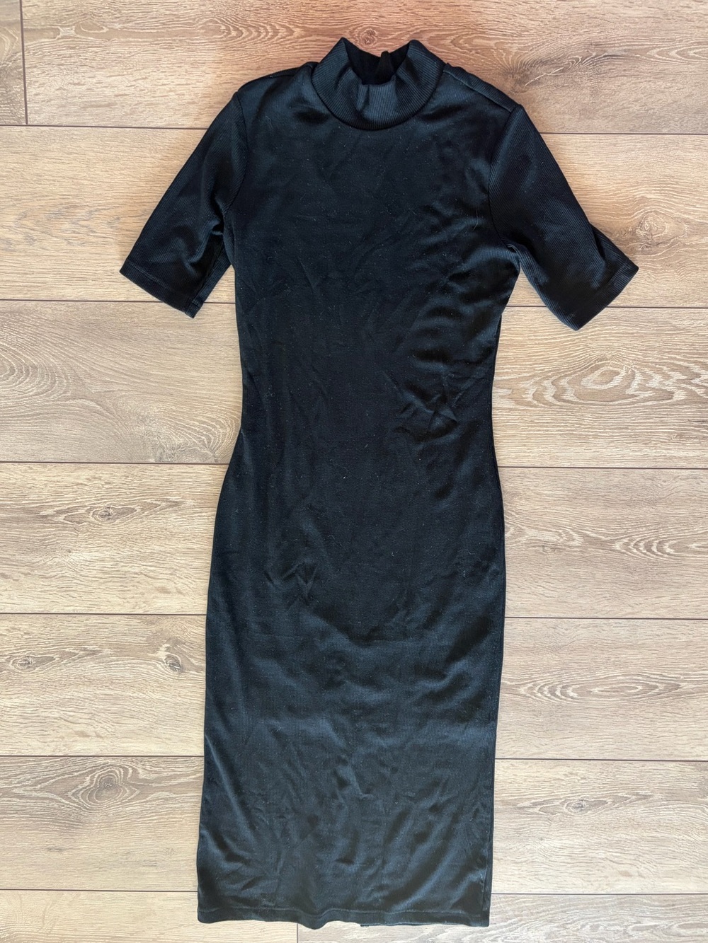 Marine Layer Black Mock-Neck Midi Dress